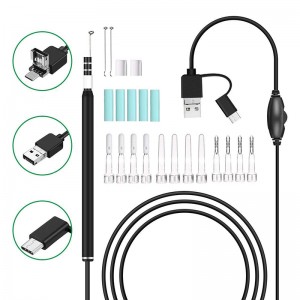 Wifi Otoscope 3 in 1 Ear Wax Remover Tool 720P Vattentät kamera med 6 justerbar LED kompatibel med Android och iOS