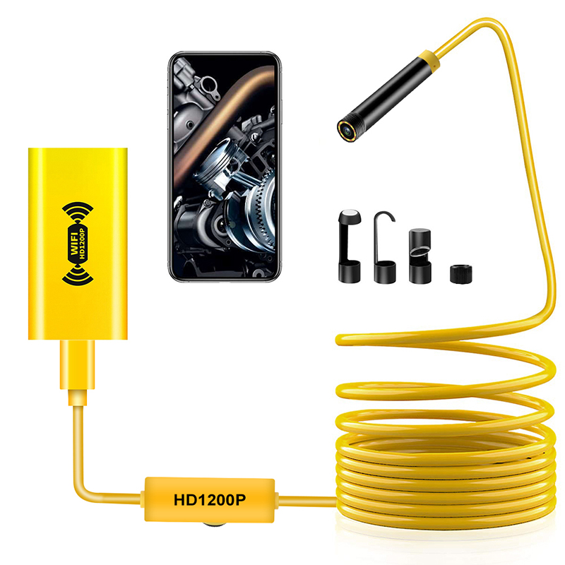 Trådlöst endoskop 2,0 megapixlar HD WiFi Borescope kamera Mikrogränssnitt vattentät inspektion Orm Camerafor Android, iOS och Windows, iPhone, Samsung, Tablet, Mac